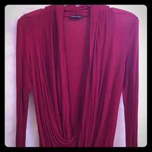 Wet Seal - Red Long Sleeve Twisted Top